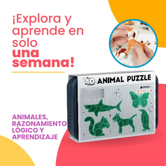 Kit de Rompecabezas 4D de Animales – Juguete Educativo para Armar 8 Animales o Insectos | MiniMundo