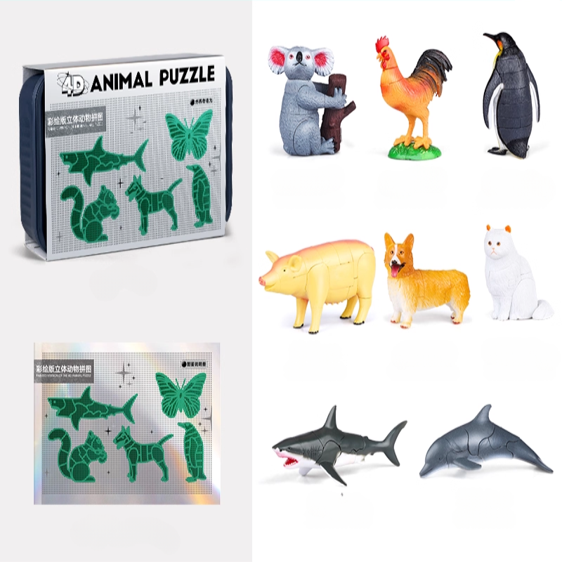 Kit de Rompecabezas 4D de Animales – Juguete Educativo para Armar 8 Animales o Insectos | MiniMundo