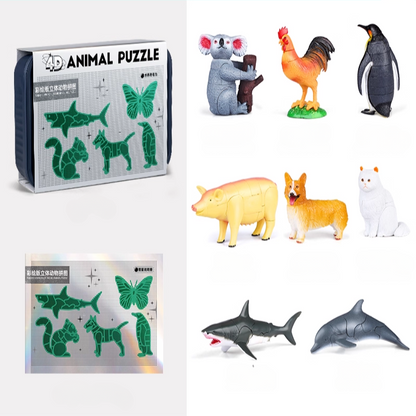 Kit de Rompecabezas 4D de Animales – Juguete Educativo para Armar 8 Animales o Insectos | MiniMundo