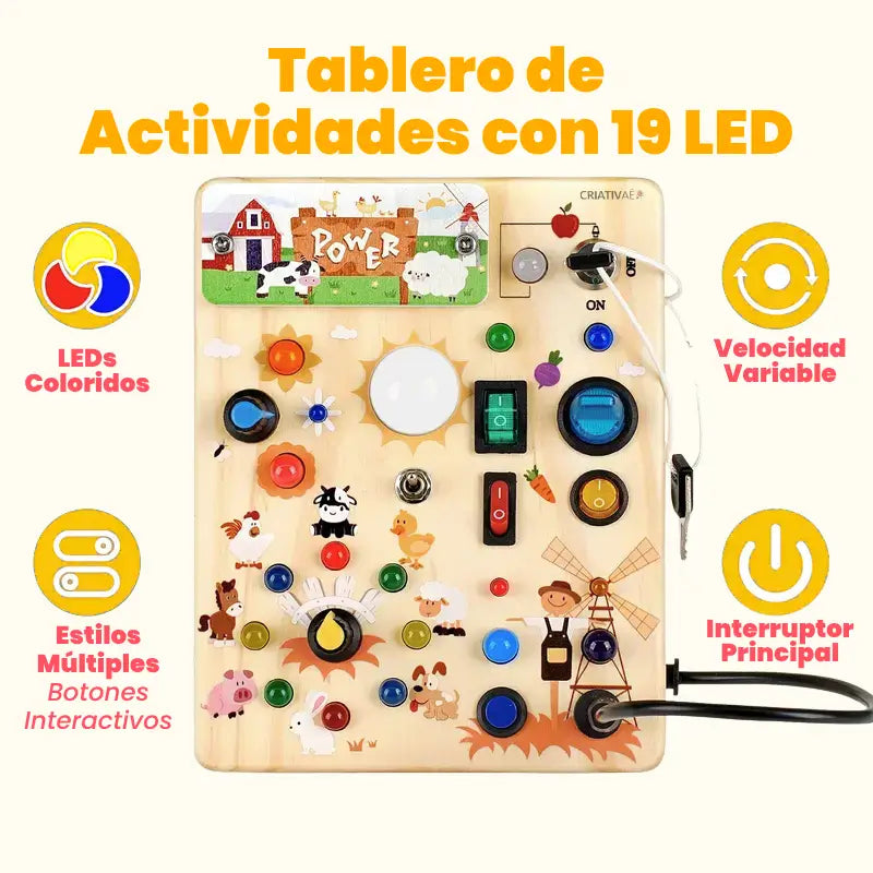 Busy Board Montessori de Madera – Panel Sensorial Interactivo | MiniMundo