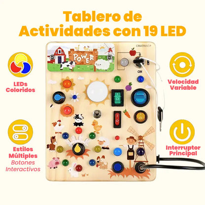 Busy Board Montessori de Madera – Panel Sensorial Interactivo | MiniMundo