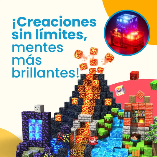 Bloques de Construcción Magnéticos 3D STEM Set Clásico o con Luz | MiniMundo